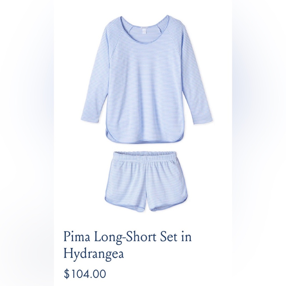LAKE Pima long short set in Hydrangea
